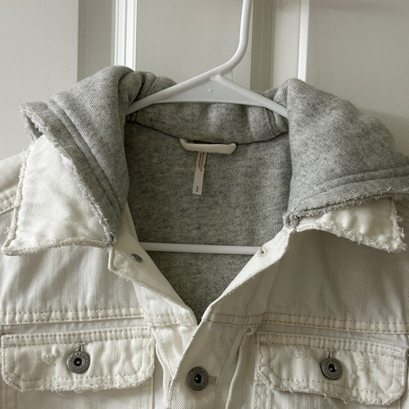 Free People Cream and Gray Jean Jacket - Picture 4 of 12